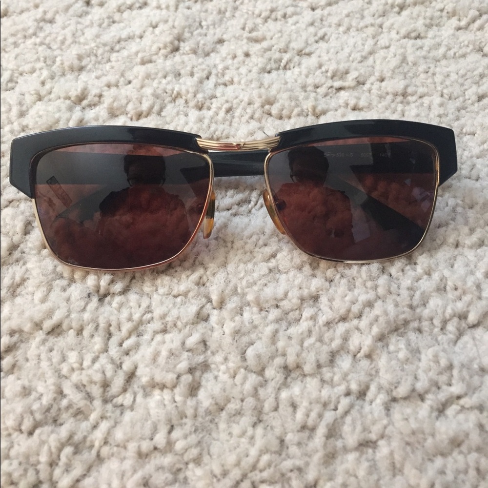 vintage italian club masters amber lense sunglasses